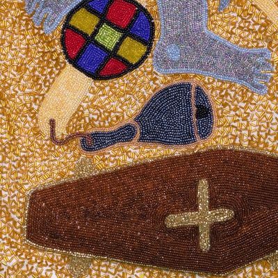 Alternate image for Handmade Haitian Beaded flag Tet San Ko