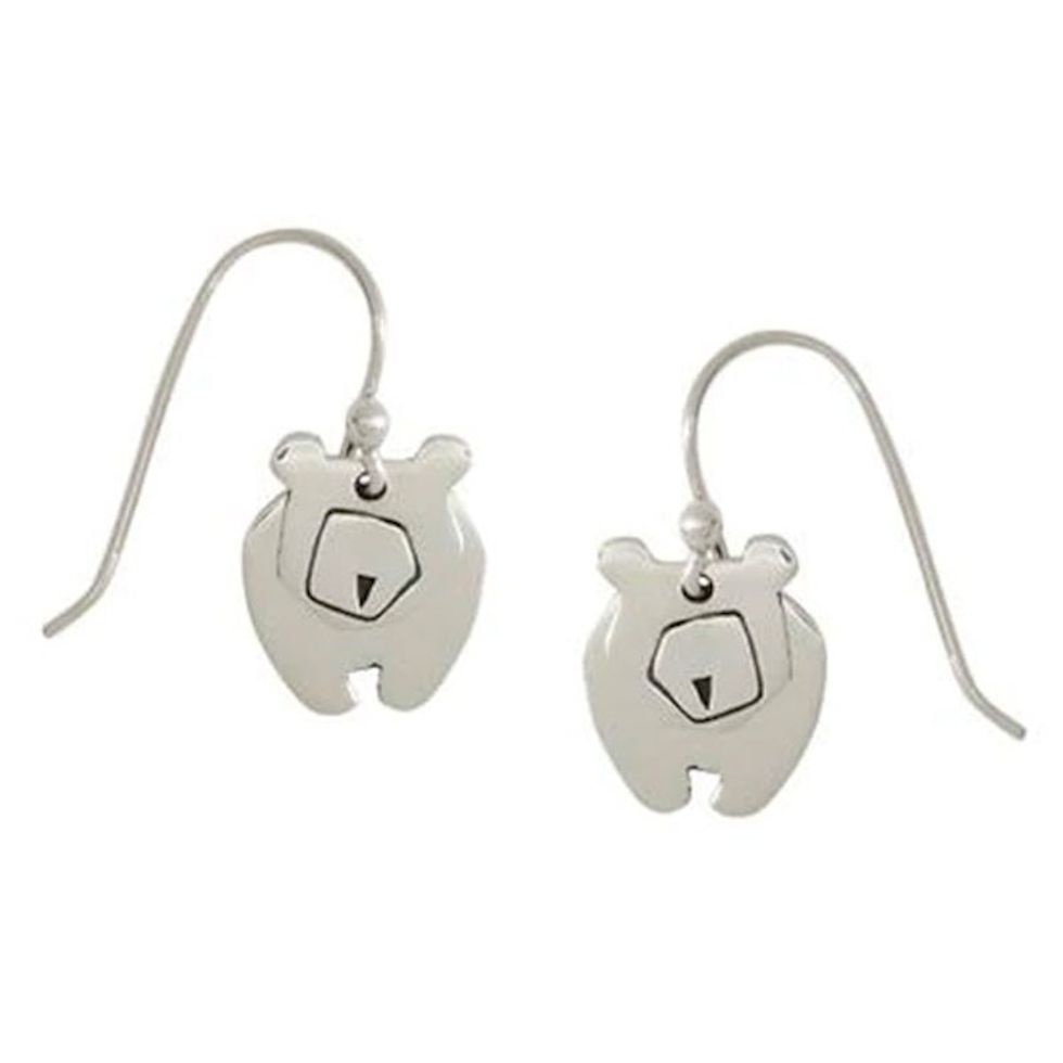 Sterling Silver Bear Dangle Earrings from Mexico 'Dancing Bear'