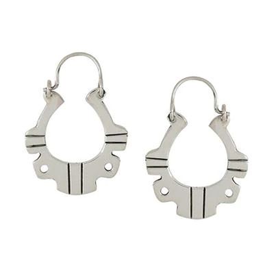 Alternate image for Sterling Silver Hoop Earrings from Mexico Ancient Mirage