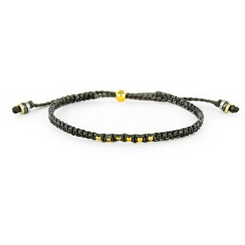 Beaded Macrame Bracelet in Charcoal Grey 'Everyday in Charcoal Grey'