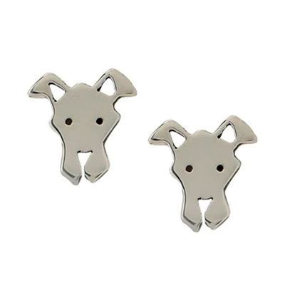 Alternate image for Sterling Silver Great Dane Dog Stud Earrings from Mexico Great Dane