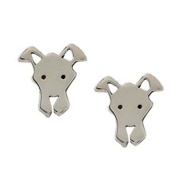 Image for Sterling Silver Great Dane Dog Stud Earrings from Mexico Great Dane