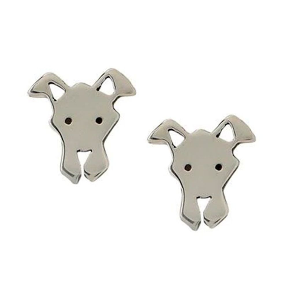 Sterling Silver Great Dane Dog Stud Earrings from Mexico 'Great Dane'