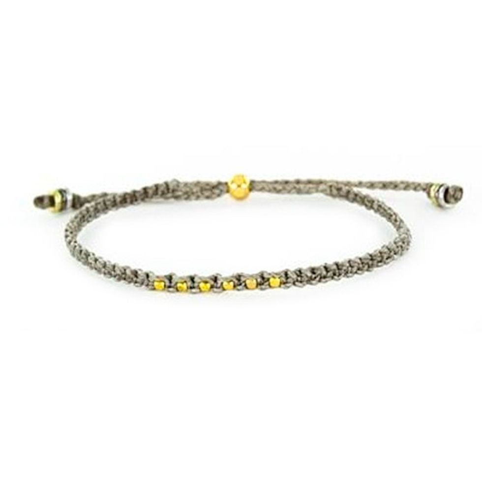 Beaded Macrame Bracelet in Light Grey 'Everyday in Light Grey'
