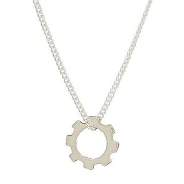 Image for Sterling Silver Minimalist Cog Pendant Necklace from Mexico Momentum