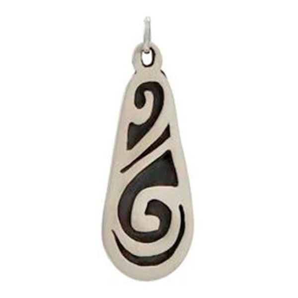 Image for Sterling Silver Teardrop Pendant from Mexico Ripple
