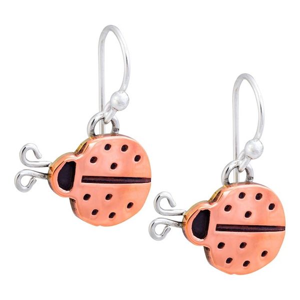 Alternate image for Copper Ladybug Dangle Earrings from Mexico Lucky Ladybug