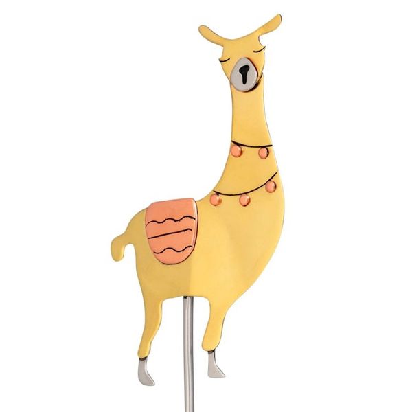 Alternate image for Copper and Brass Llama Plant Stake Garden Llama