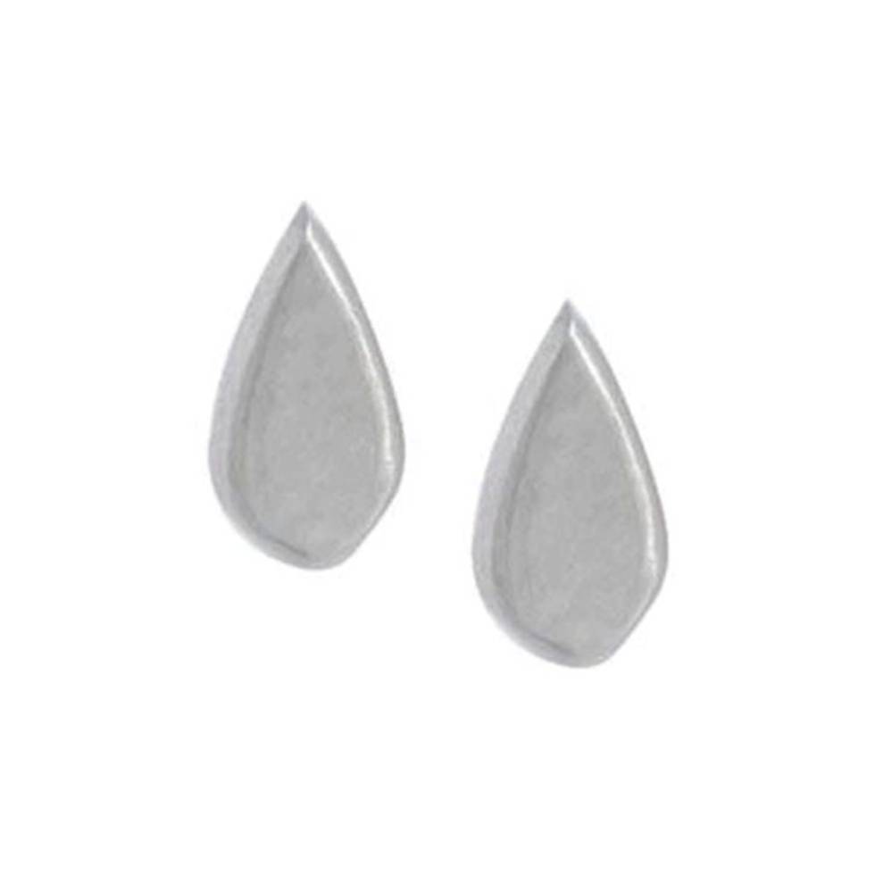 Sterling Silver Minimalist Teardrop Stud Earrings 'Dewfall'