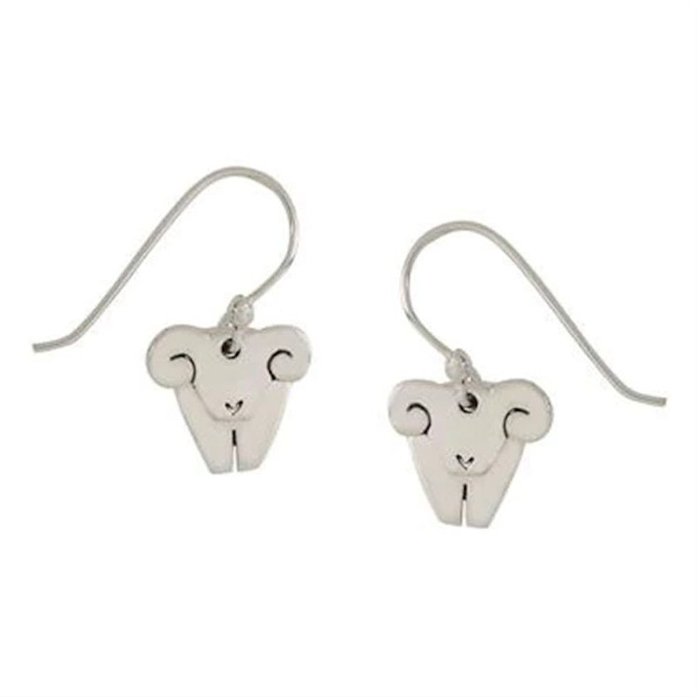 Sterling Silver Ram Dangle Earrings from Mexico 'Dancing Ram'