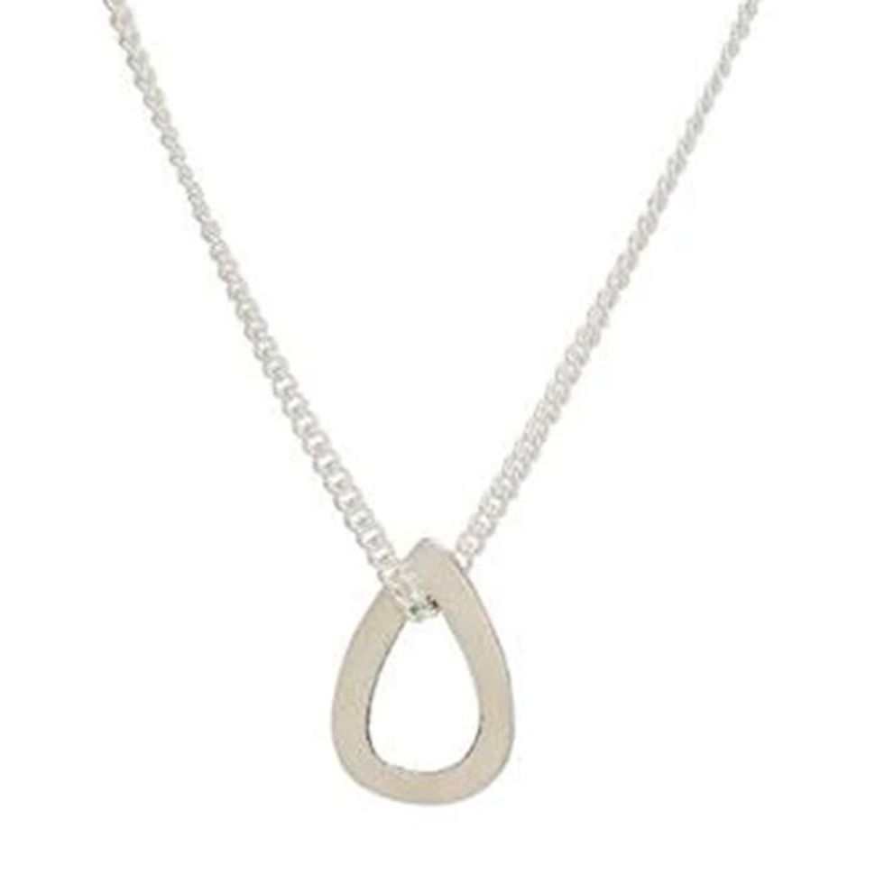 Sterling Silver Teardrop Pendant Necklace from Mexico 'Emotive'