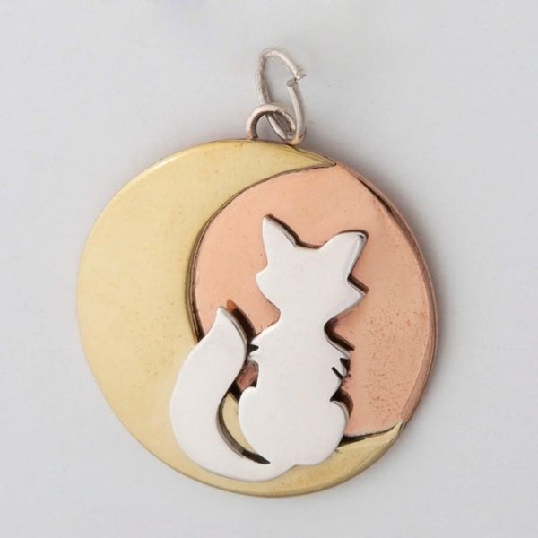 Alternate image for Handmade Sterling Silver Fox Pendant from Mexico Fox at Midnight