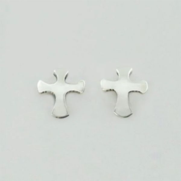 Alternate image for Sterling Silver Cross Stud Earrings from Mexico Faith