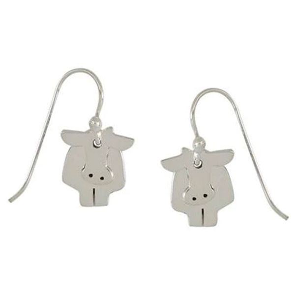 Image for Sterling Silver Cow Dangle Earrings from Mexico Dancing Cow