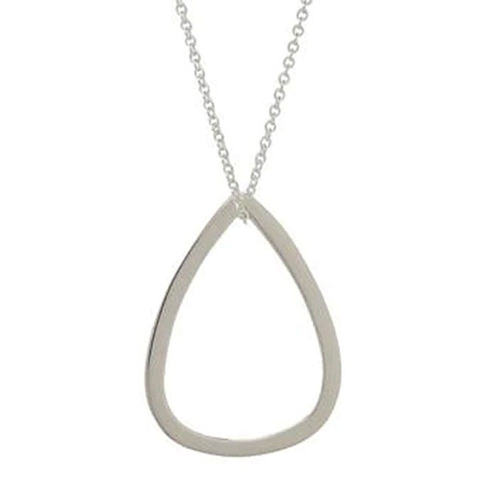 Sterling Silver Contemporary Pendant Necklace from Mexico 'Raindrop'