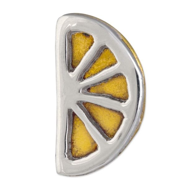 Alternate image for Whimsical Sterling Silver and Brass Lemon Stud Earrings Lemon Slice