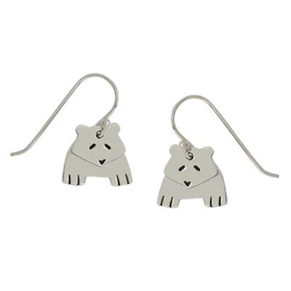 Sterling Silver Panda Dangle Earrings from Mexico 'Dancing Panda'