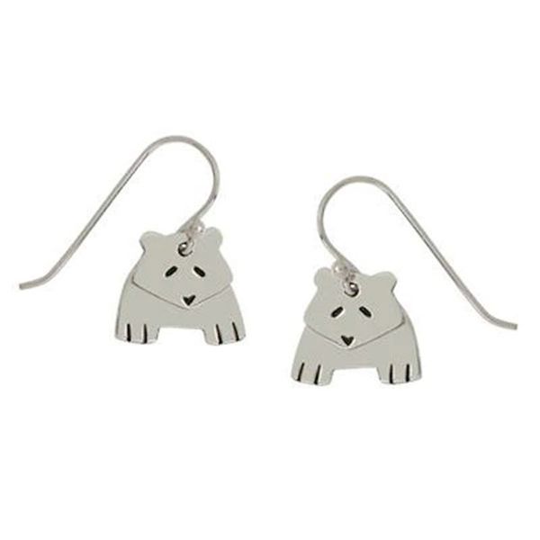 Image for Sterling Silver Panda Dangle Earrings from Mexico Dancing Panda