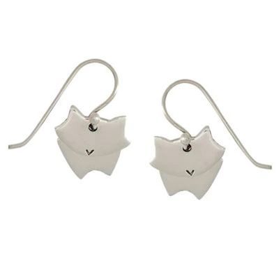 Alternate image for Handmade Sterling Silver Cat Dangle Earrings from Mexico Dancing Cat