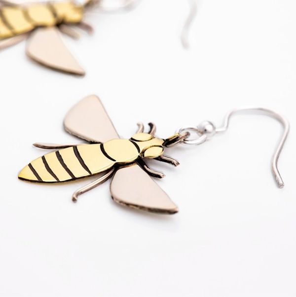 Alternate image for Handmade Queen Bee Dangle Earrings from Mexico Queen Bee