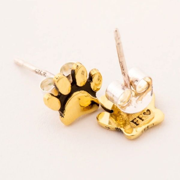 Alternate image for Set of 3 Paw Print Stud Earrings from Mexico All Over Paws