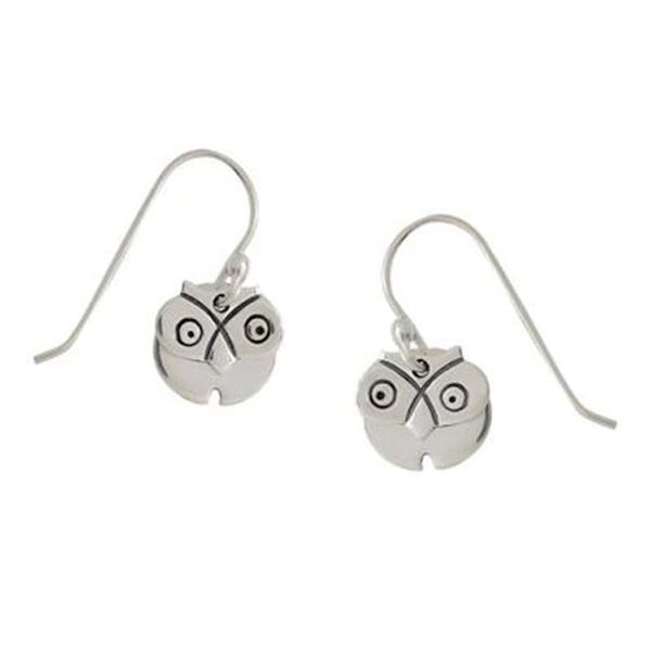 Image for Sterling Silver Owl Dangle Earrings from Mexico Dancing Wise Owl