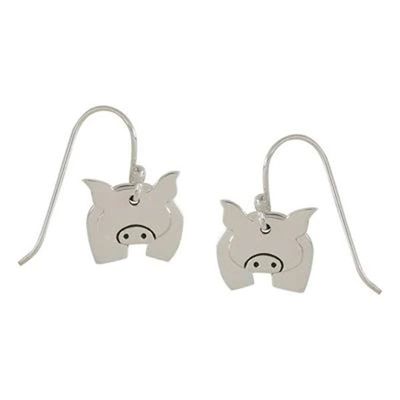Alternate image for Sterling Silver Pig Dangle Earrings from Mexico Dancing Piggy