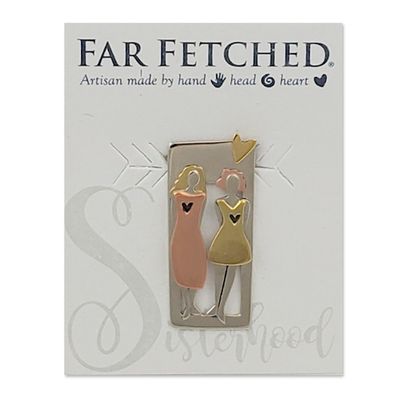 Alternate image for Charming Two Sisters Metal Pin Between Two Sisters