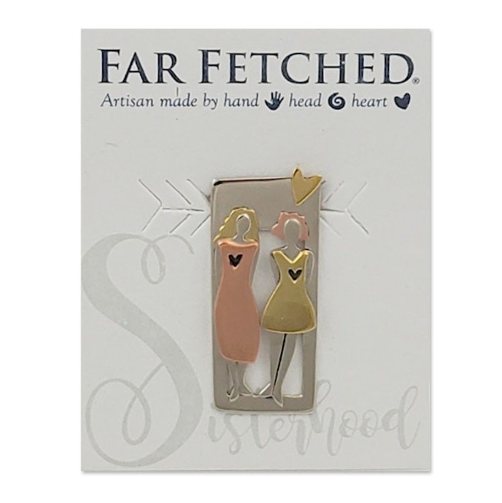 Charming Two Sisters Metal Pin 'Between Two Sisters'