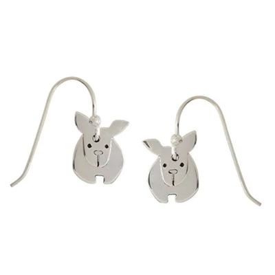 Alternate image for Sterling Silver Dog Dangle Earrings from Mexico Dancing Dog