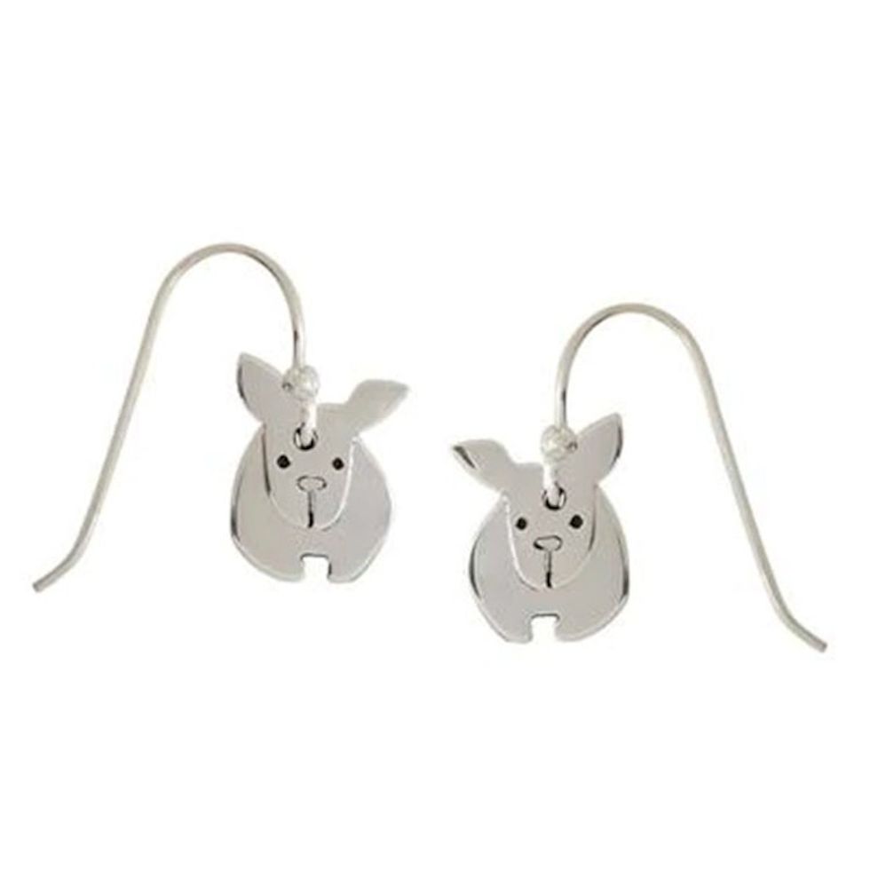 Sterling Silver Dog Dangle Earrings from Mexico 'Dancing Dog'