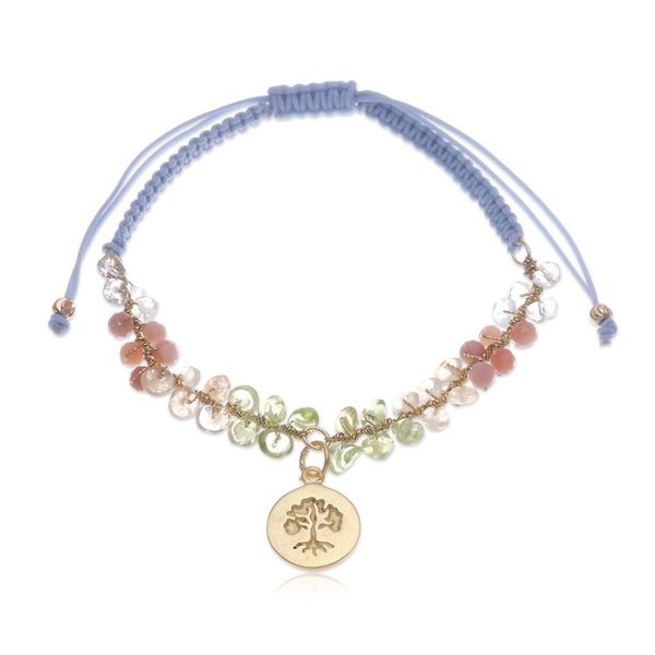 Alternate image for Gold-Accented Tree of Life Multi-Gemstone Macrame Bracelet Eternal Tree