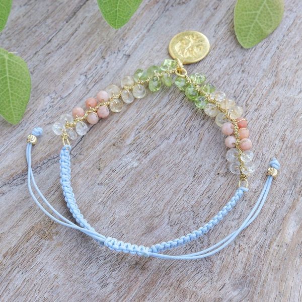 Alternate image for Gold-Accented Tree of Life Multi-Gemstone Macrame Bracelet Eternal Tree