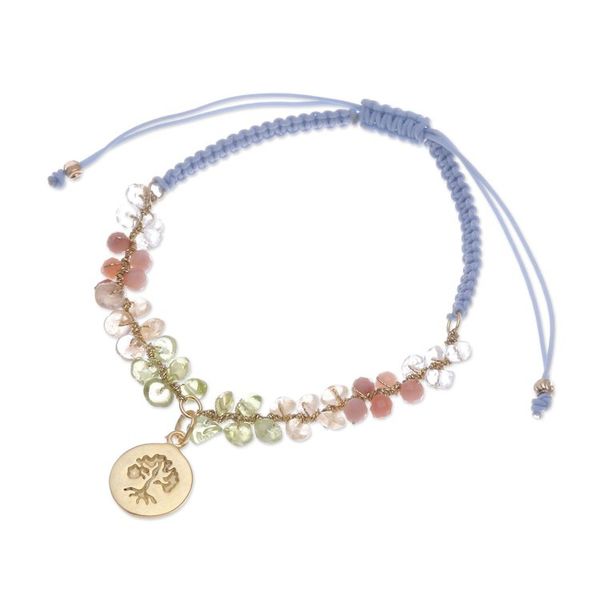 Alternate image for Gold-Accented Tree of Life Multi-Gemstone Macrame Bracelet Eternal Tree