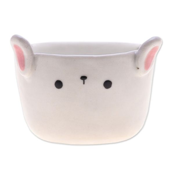 Alternate image for Handcrafted Bunny-Themed Ceramic Mini Flower Pot Small Bunny Spring