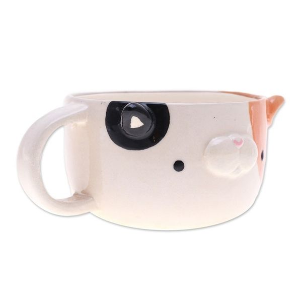 Alternate image for Whimsical 6 oz Ceramic Calico Cat Cup with a Glossy Finish Calico Elixir