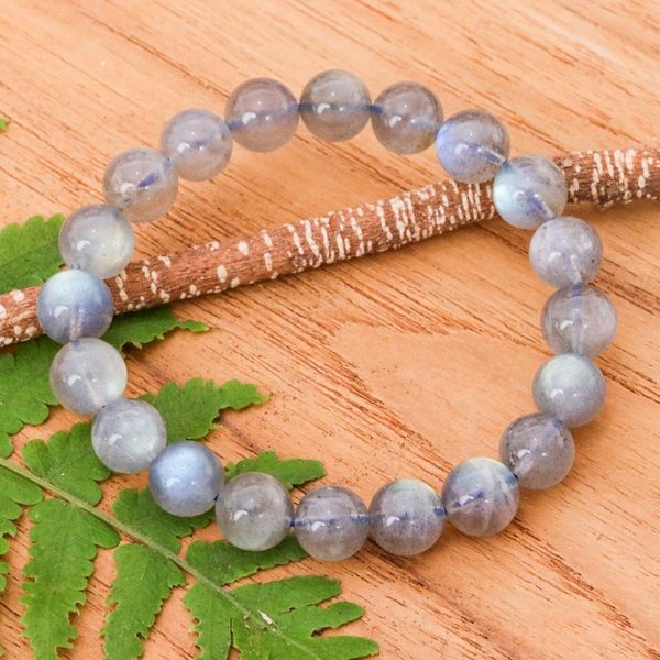 Alternate image for Handcrafted Thai Labradorite Beaded Stretch Bracelet Perfect Mist
