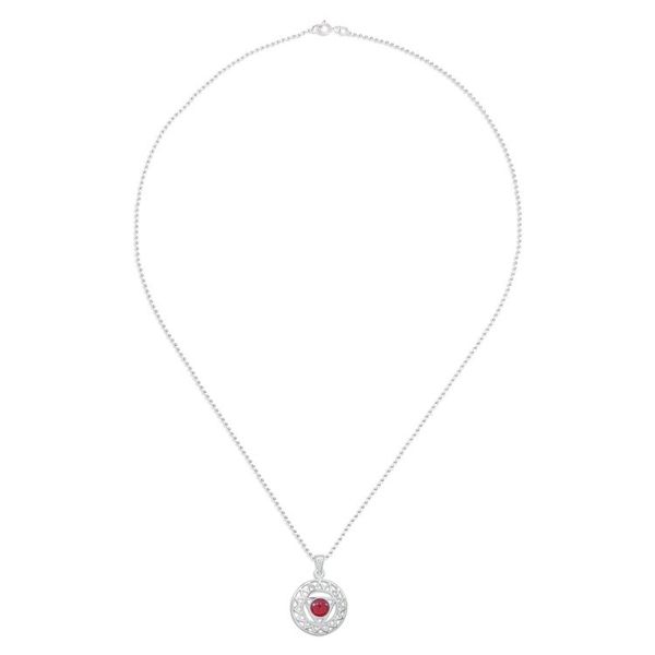 Alternate image for Star and Geometric-Themed Carnelian Pendant Necklace Triangle of Courage