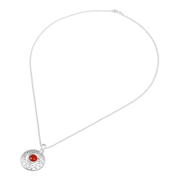Alternate image for Star and Geometric-Themed Carnelian Pendant Necklace Triangle of Courage