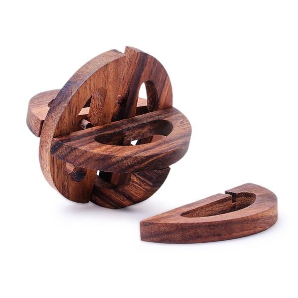 Alternate image for Set of Three Wood Puzzles with Cotton Pouch from Thailand Time to Play