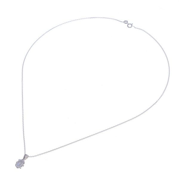 Alternate image for Polished Floral Natural Rainbow Moonstone Pendant Necklace Harmonious Light