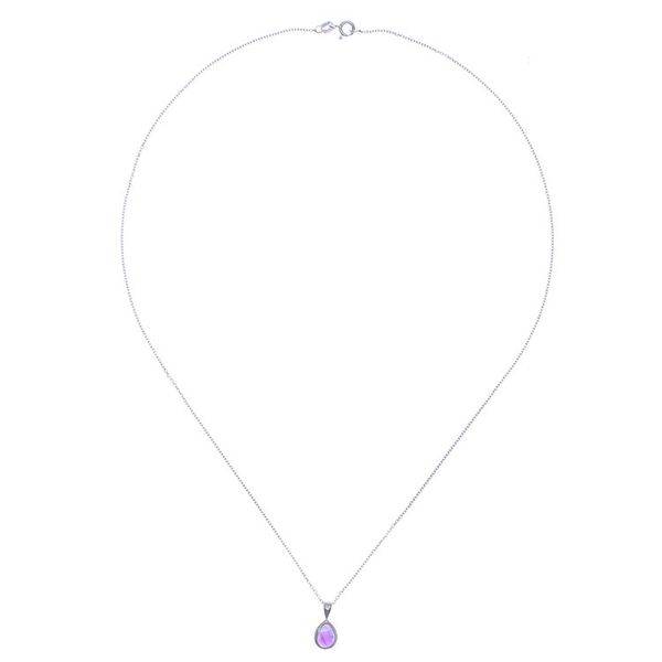 Alternate image for High-Polished Drop-Shaped Amethyst Pendant Necklace Drop for Sages