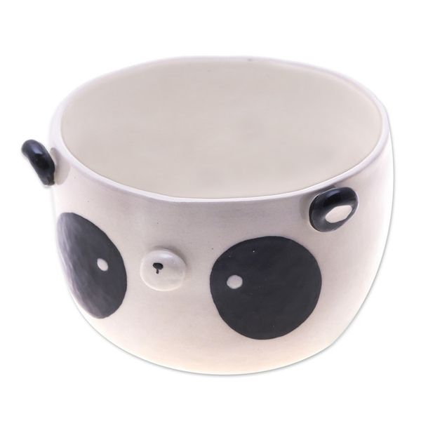 Alternate image for Panda-Themed Ceramic Flower Pot and Saucer Set Extra Large Panda Nature