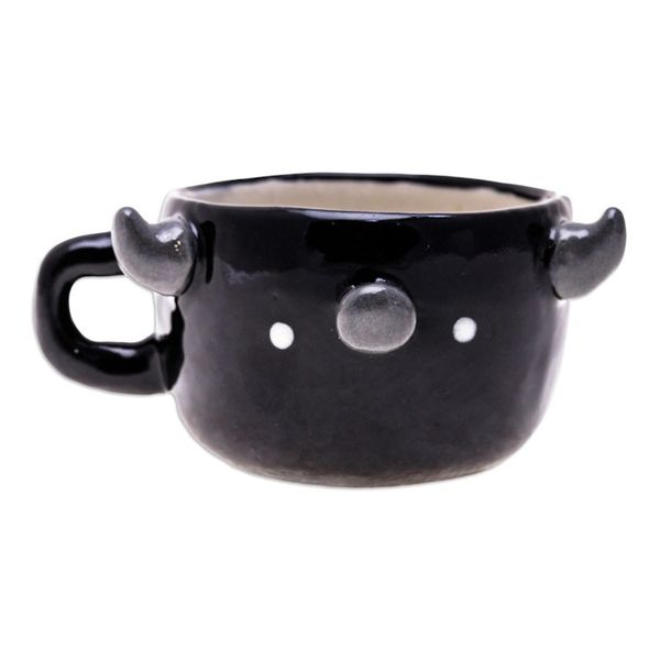 Alternate image for Animal-Themed Ceramic Buffalo Demitasse Handmade in Thailand Buffalo Demitasse