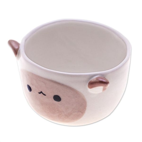 Alternate image for Handcrafted Ceramic Sheep Mini Flower Pot and Saucer Small Sheep Spring