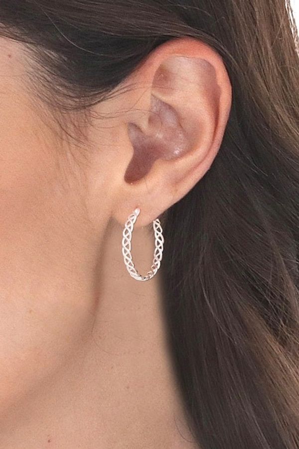 Alternate image for Minimalist-Inspired Sterling Silver Rope Half-Hoop Earrings Utopian Ropes