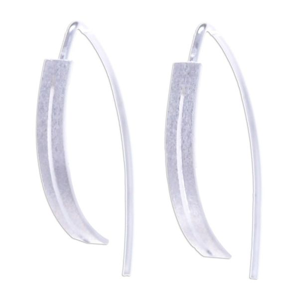 Alternate image for Modern Openwork Sterling Silver Drop Earrings from Thailand Modern Shine