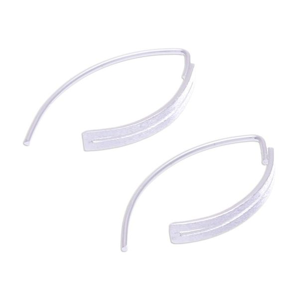 Alternate image for Modern Openwork Sterling Silver Drop Earrings from Thailand Modern Shine