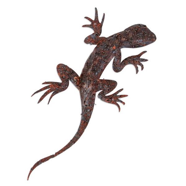 Alternate image for Handcrafted Salamander-Shaped Brown Iron Wall Art Sylvan Salamander