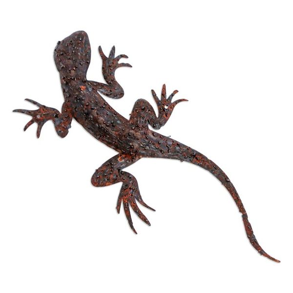 Alternate image for Handcrafted Salamander-Shaped Brown Iron Wall Art Sylvan Salamander
